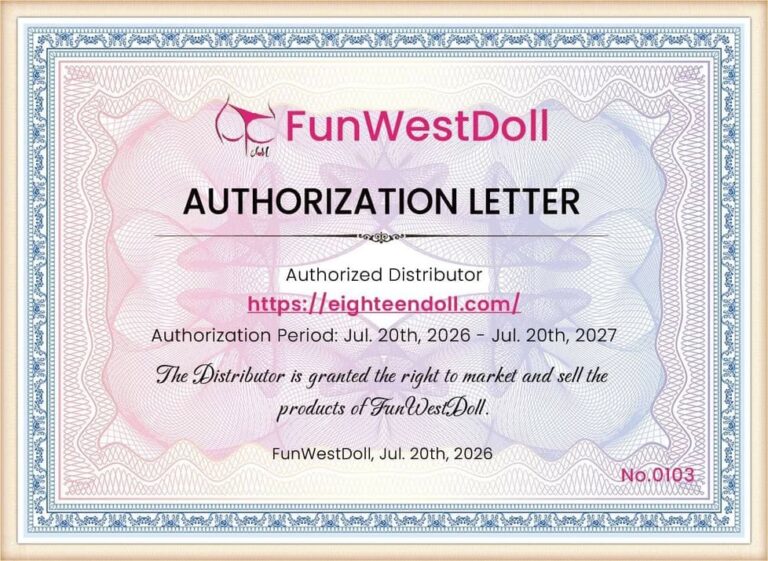 Certificat d’autorisation de FunWestDoll pour EighteenDoll