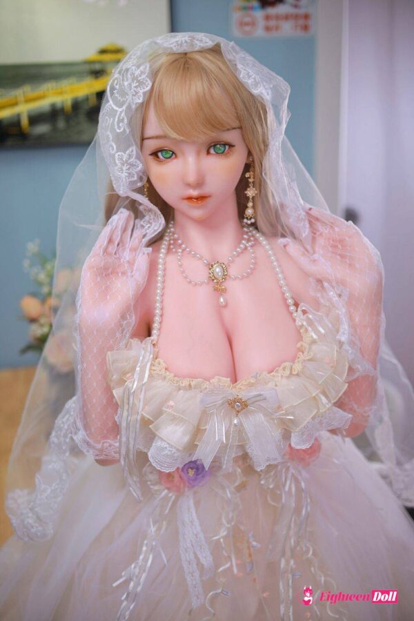 JYDoll-157cm-5ft2-Poupée sexuelle Mili en silicone, bonnet F-001