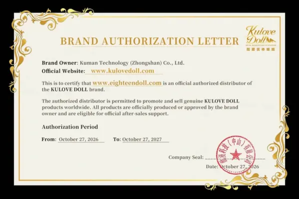 Kulove Doll EighteenDoll authorization certificate