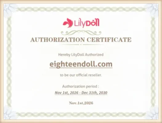 Lily Doll EighteenDoll authorization certificate