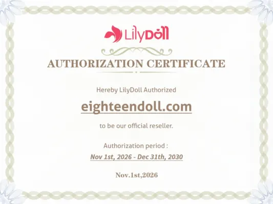Lily Doll EighteenDoll authorization certificate