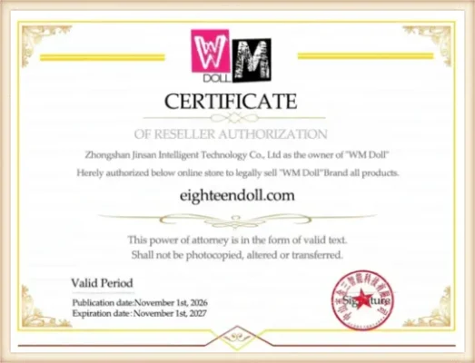 WM Doll EighteenDoll authorization certificate
